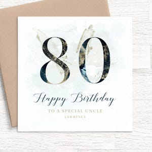 Carte 80e anniversaire pour oncle, carte 80e anniversaire personnalisée oncle, carte 80e anniversaire oncle personnalisée, carte 80e anniversaire homme pour homme