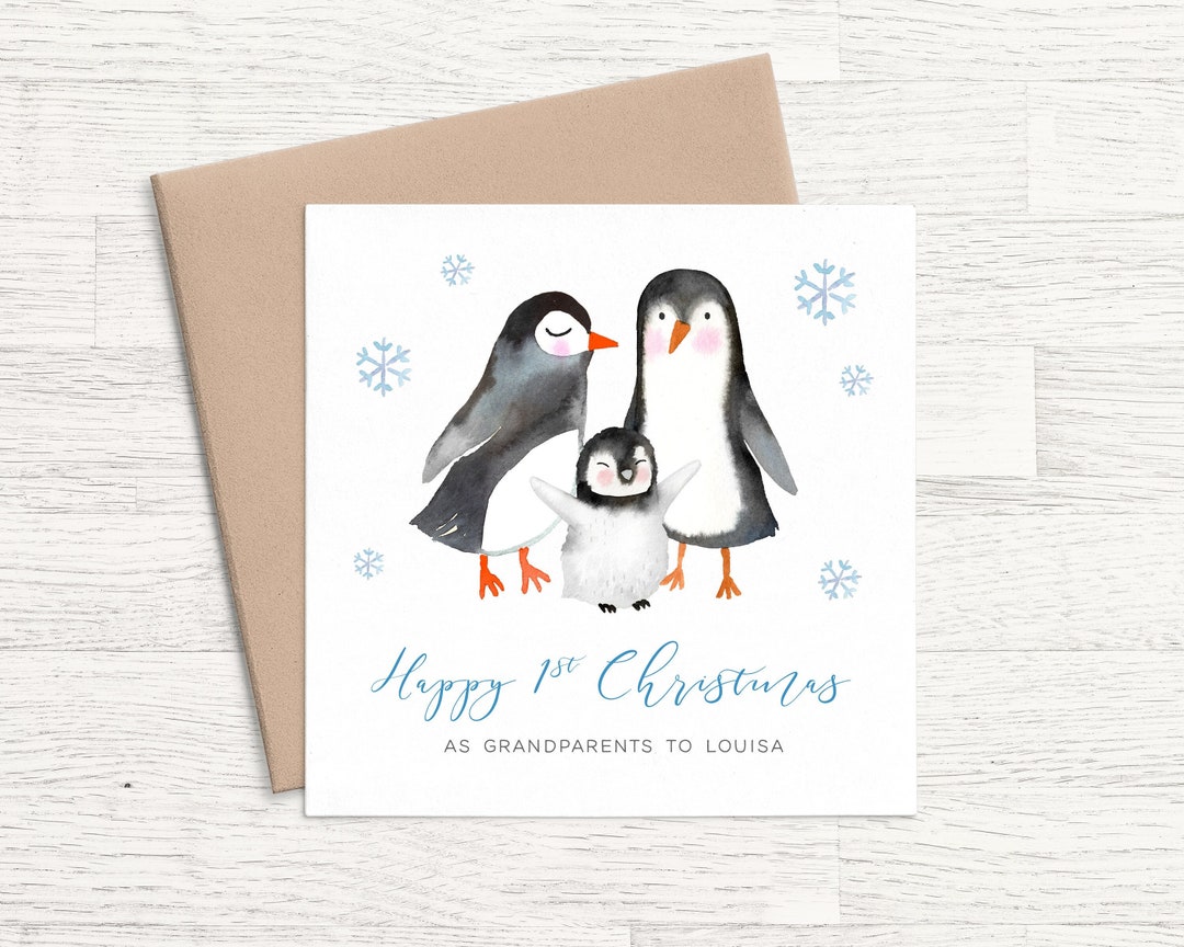 Personalised First Christmas Card Grandparents, 1st Christmas as ...