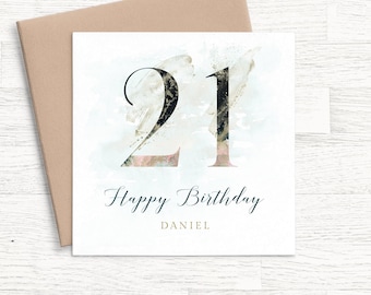 Personalised 21st Birthday Card for Him, Personalized 21st Birthday Card Man, 21st Birthday Card Male, 21st Birthday Card for Men