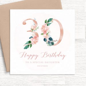 Carte 30e anniversaire fille personnalisée, carte 30e anniversaire personnalisée belle-fille, carte 30e anniversaire fille pour femme
