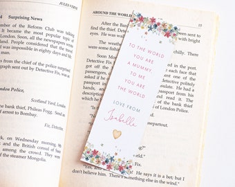 Mothers Day Bookmark Personalised, Personalized Mothers Day Gifts for Mum from Daughter, Book Lover Birthday Gifts for Mum Bookmark Paper
