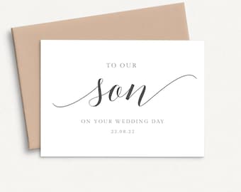 To Our Son on Your Wedding Day Card, To My Son on His Wedding Day Card, Personalised Wedding Card Son Wedding Day Card Calligraphy