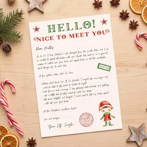 Editable Elf Welcome Letter Template Canva, Elf Hello Arrival Letter Digital Printable, Personalized First Time Elf Introduction Letter