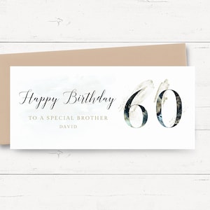 60. Geburtstag Geldkarte personalisiert, personalisierte Geldbrieftasche 60. Geburtstag Geldgeschenk, Geld-Umschlag Geburtstags-Geldhalter-Geschenk