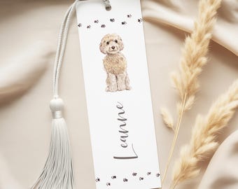 Cute Dog Bookmark Personalised, Custom Bookmark Dog, Watercolour Bookmark with Dogs, Paper Bookmark for Women, Dog Lover Gifts for Women