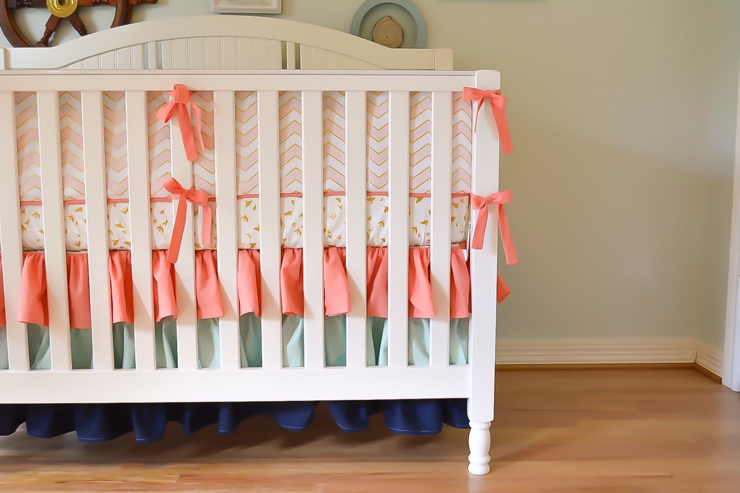 Custom Crib Bedding Set Any Color Pattern or Print Message Etsy