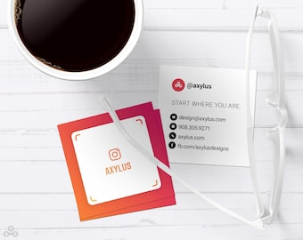 NEW • Mini IG Nametag Business Cards • Social Media Marketing • 2x2 Inches • Design and Printing • 250, 500, 1000 | FREE Shipping |