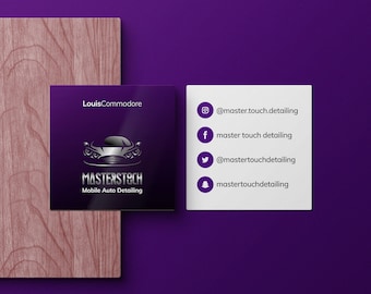 Auto Detailing Business Cards • Car Sales, Mobile Car Wash, Car Detailing, Marketing Cards, Coupon Cards, Low Cost Cards, Square Cards