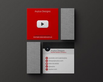 YouTube Business Cards, Vlogger, Social Media Influencer Marketing, Advertise Your Channel, Design and Printing
