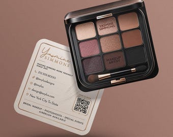 Makeup Artist Business Cards | Custom Beauty Branding | Luxury Makeup Studio | Cosmetics | Square Printed Card