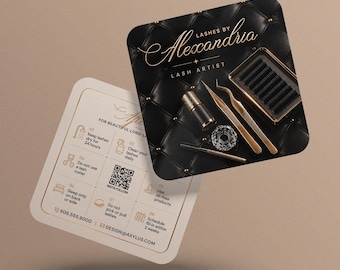 Luxury Lash Artist Business Cards | Lashes Aftercare Appointment Cards | Premium Eyelash Extension Business Cards | Custom Printed Card