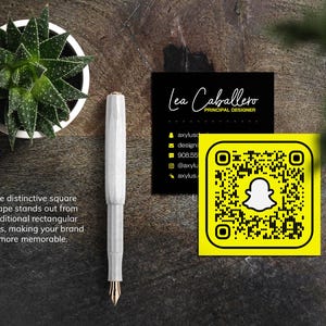 Custom Square Business Cards With Snap Social Media Design & Scannable ...