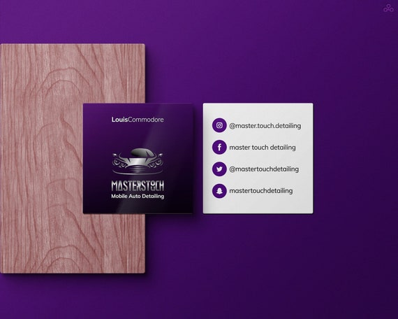 Auto Detailing Business Cards • Car Sales, Mobile Car Wash, Car Detailing, Marketing Cards, Coupon Cards, Low Cost Cards, Square Cards