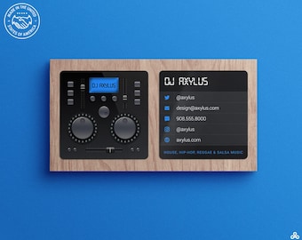 Mixer DJ Business Cards, Music Producer, Mixing Board, Audio Engineer, Die-Cut Rounded Corners, Design and Printing