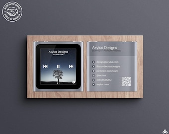 Creative Square Business Cards with iPod Mini Design for Music Artists, Producers, DJs & Podcasters
