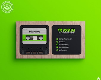 DJ Business Cards, Cassette Tape Design, Mixtape, DJ Cards, Music Producer, Promoter, Rounded Corners, Design, Full Color Printing