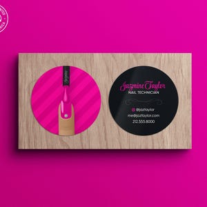 Circle Nail Technician Business Cards • Perfect for Nail Artists, Nail Salons, Manicurists, Beauty Professionals & Cosmetic Brands