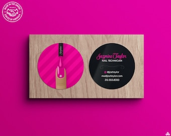Circle Nail Technician Business Cards • Perfect for Nail Artists, Nail Salons, Manicurists, Beauty Professionals & Cosmetic Brands