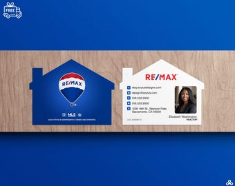 Customizable Die-Cut House Shaped Business Cards for Realtors, Real Estate Agents, Property Managers, Home Inspectors & Custom Home Builders