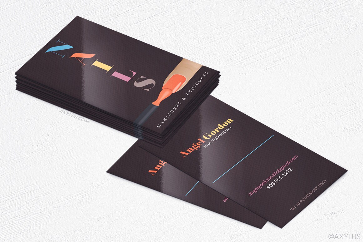 Nail Tech Business Cards Salon Design And Printing 16PT