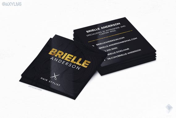 Fresh Cuts Hairstylist Business Cards Gold Glitter Mini Etsy