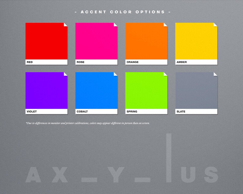 Puede incluir: Un gr&aacute;fico que muestra ocho opciones de colores de acento diferentes. Los colores son rojo, rosa, naranja, &aacute;mbar, violeta, cobalto, verde primavera y pizarra.