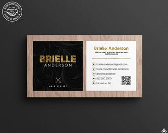 Elegant Square Business Cards with Gold Glitter Accents for Hairstylists, Beauty Salons, Makeup Artists & Fashion Stylists
