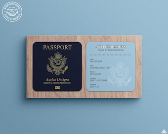 Passport Mini Cards • Travel Agent Business Cards • Business Card Design Travel Agency • Travel Blogger Marketing • Design and Printing