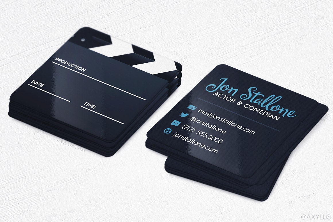 Mini Actor Business Cards Film Maker Square DieCut Cards Etsy