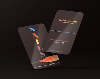 Nail Technician Business Cards • Nail Salon Cards, Nail Artist, Nail Tech, Manicurist, Full Color Printing, Business Marketing Cards