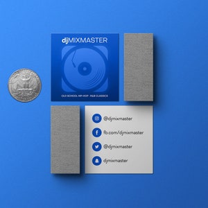 DJ Business Cards • 2x2&quot; Mini Card, Wedding DJ Card Ideas, Creative Business Cards for DJs, Affordable Biz Cards, Full Color Printing