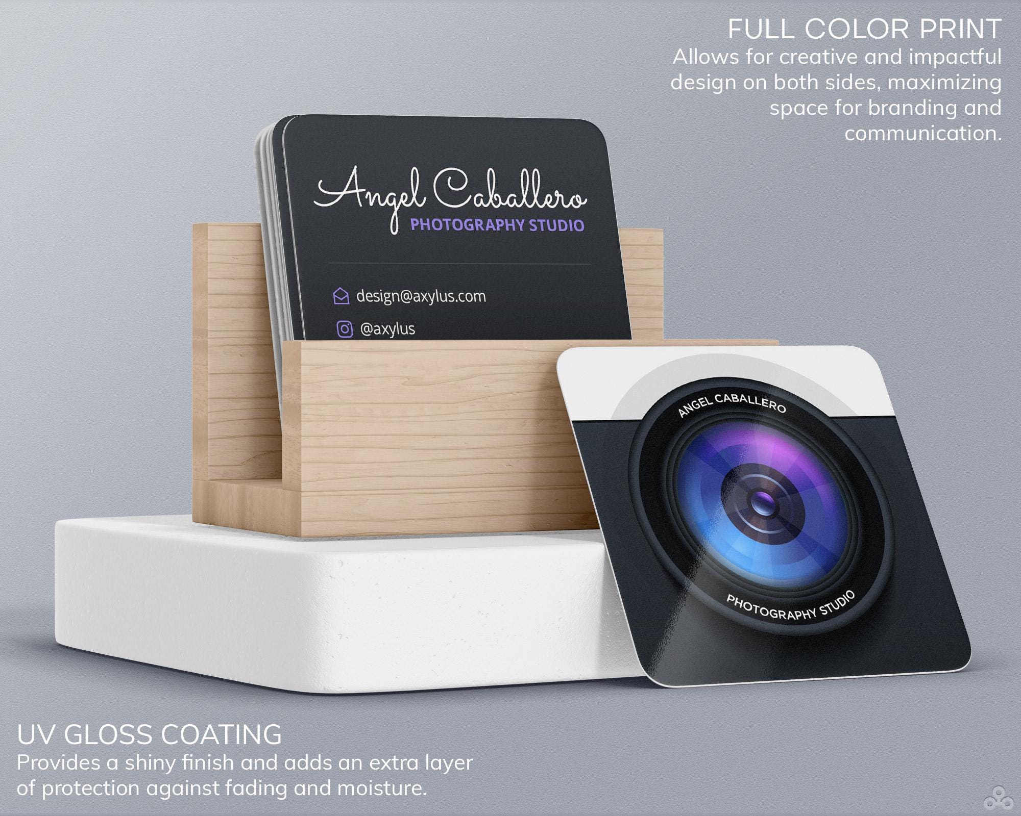 ★TOUT Y EST★ Facade miniature business card RCWGX24144CMX Mini Photographer Business Cards • Realistic Camera Square