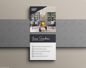 Interior Designer Business Cards, House Staging, Home Decorating, Square Business Cards, Design and Printing