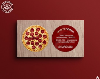 Mini Pizza Business Cards • Realistic Restaurant Business Card Design • Circular Cards • Design and Printing