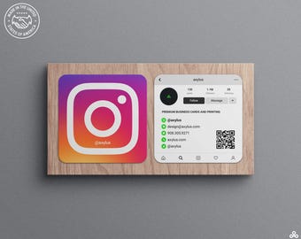 Customizable IG-Themed Square Business Cards with Logo & Profile Layout for Social Media Savvy Business Owners, Influencers and Creatives