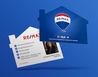 House-Shaped Realtor Business Cards | Real Estate Agent Branding | Custom Printed Die Cut Cards