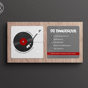 Mini DJ Turntable Cards • Creative Square Dj Business Cards • Cool DJ Business Cards • DJ Cards Designs • Wedding Dj Business Cards