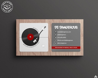 Mini DJ Turntable Cards • Creative Square Dj Business Cards • Cool DJ Business Cards • DJ Cards Designs • Wedding Dj Business Cards