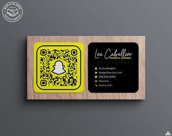 Custom Square Business Cards with Snap Social Media Design & Scannable Snapcode for Business Owners, Content Creators and Influencers