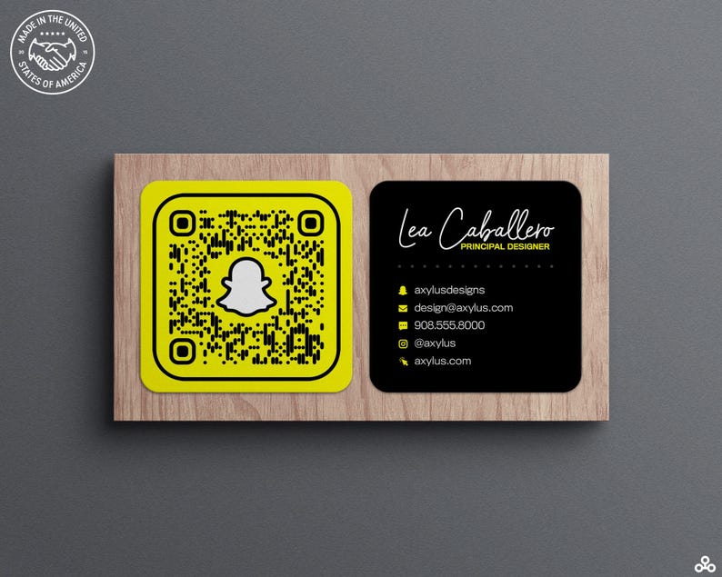 Custom Square Business Cards With Snap Social Media Design & Scannable ...