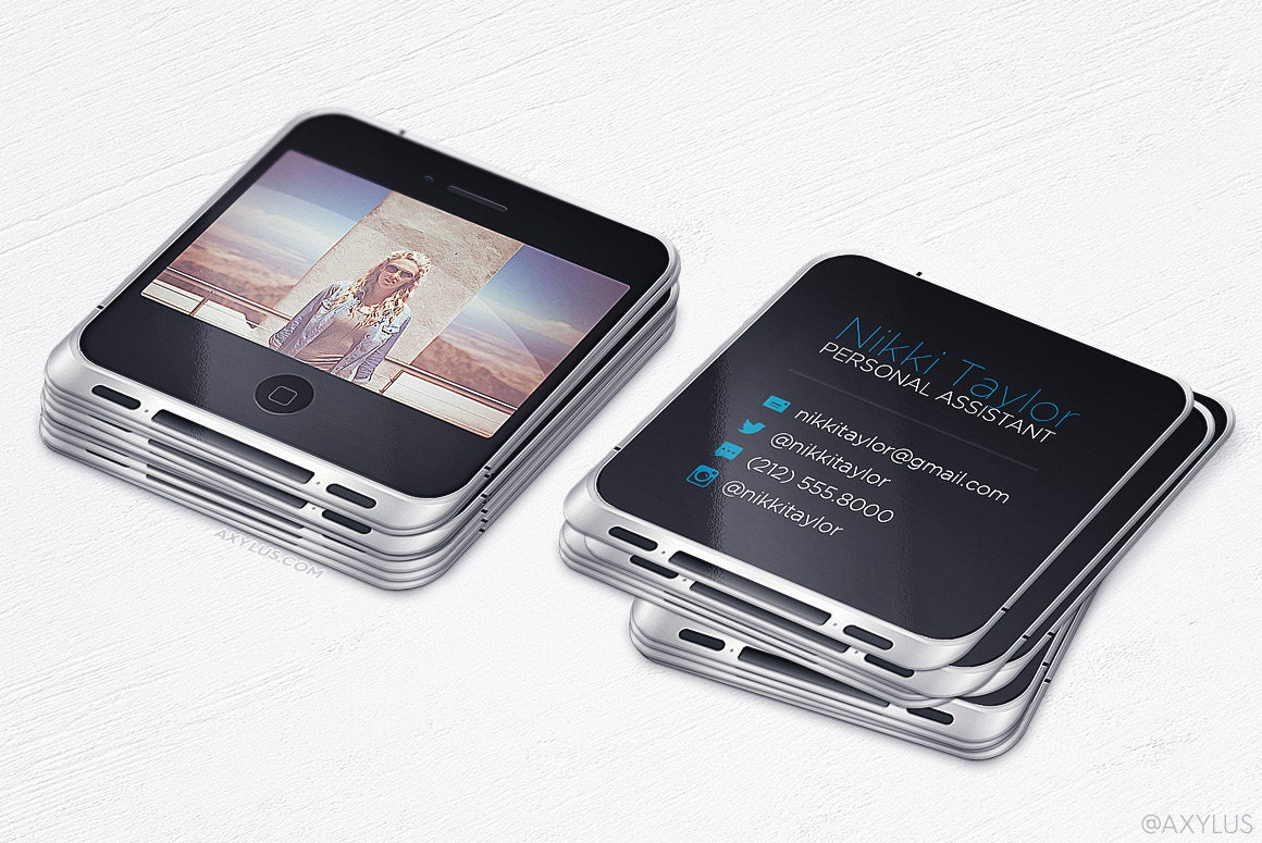 Iphone Business Cards Unique Mini Cards Technology Etsy