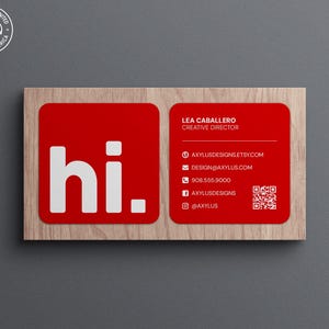 Hi Social Business Cards • Minimalist Square Business Cards with Bold &#39;Hi&#39; Typography for Networking, Personal Branding & First Impressions