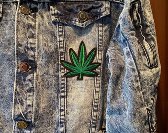 Pot Leaf L Denim Jacket Mary Jane