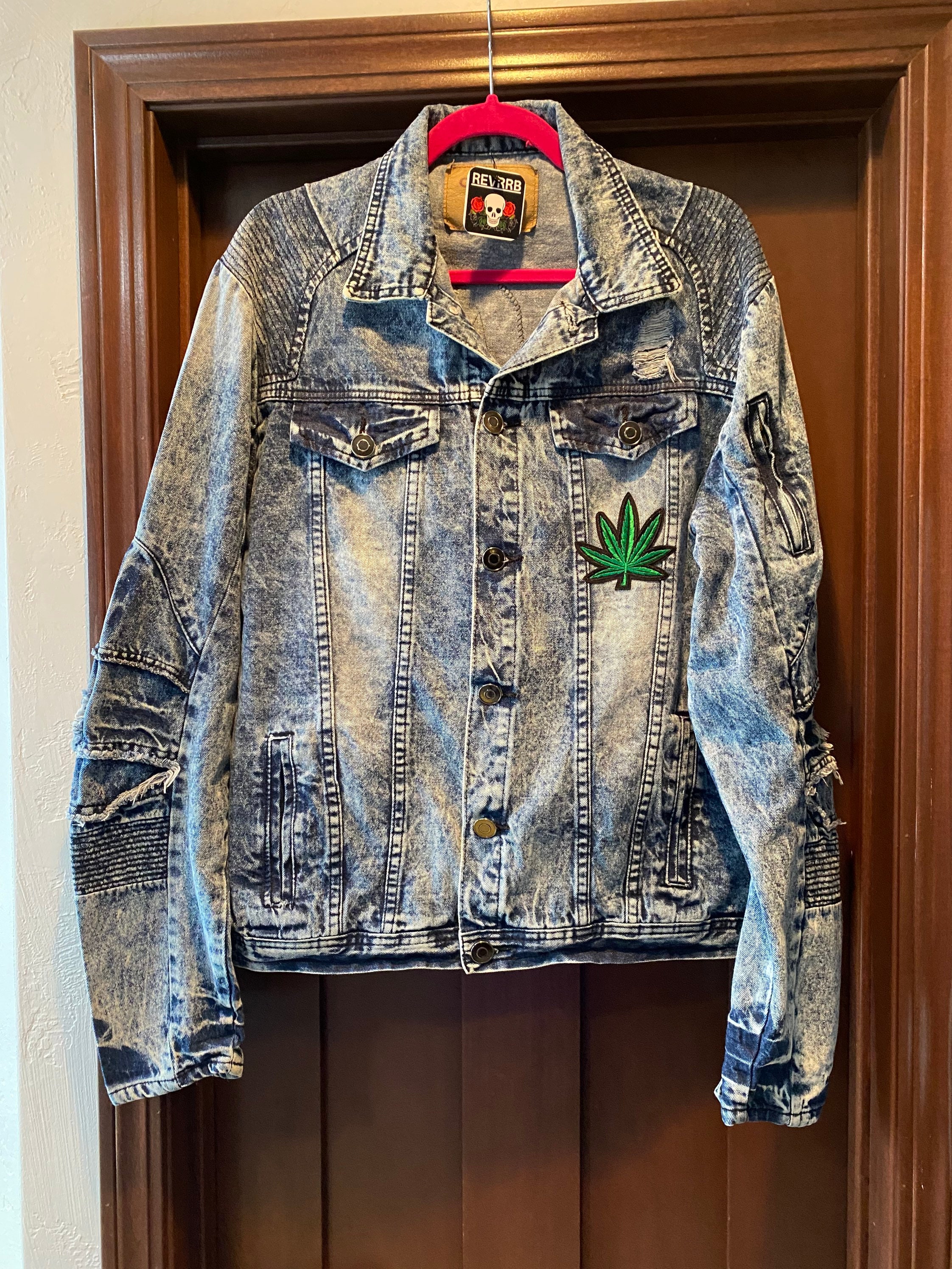 Pot Leaf L Denim Jacket Mary Jane