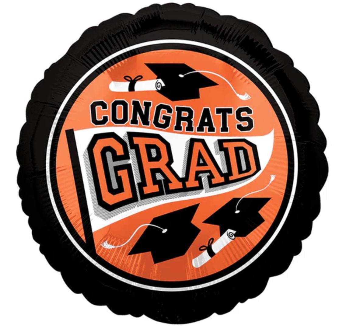 Graduation Balloon, Congrats Grad Orange and Black - Etsy