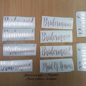 Bridal party personalised stickers champagne flute decal, wedding glasses, DIY party glasses, bridesmaid proposal vinyl, Vinyl Sticker ONLY