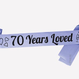 Luxury Personalised Birthday Sash. Available for any age, in many colours including. 16 18 21 30 40 50 60 70 80 90 100 milestone birthdays