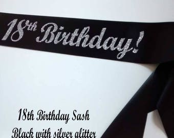 18th Birthday sash, 18 birthday, 18th Birthday Gift for woman, Eighteen Birthday Gift, Custom Ages, Personalized Birthday Sash, Party Sash