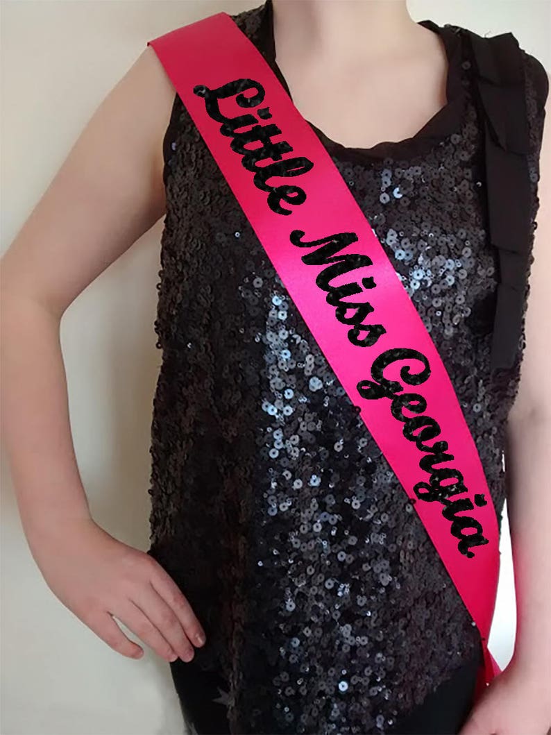 Custom Sash for pageant, graduation or high school cheer etc. Contact us for ideas, children's and teen sizes or plus size sash, just ask. image 1