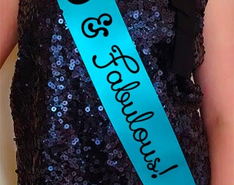 50th Birthday Gift for woman, 50 and Fabulous, Lockdown photo prop, Happy 50th Birthday Sash, 1970 birth year Personalized Party gift